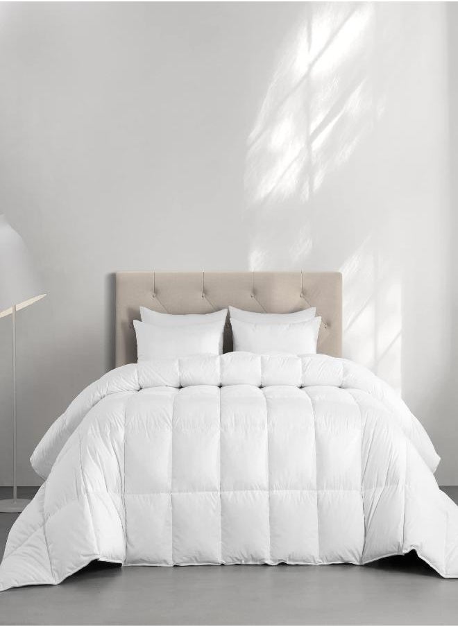 HOMBYS HOMBYS Oversized King 120" x 98" Feather and Down Comforter Duvet Insert,70 oz Premium Filling,100% Cotton Shell Down Proof with 8 Tabs (Palatial King,White)  - Image 2
