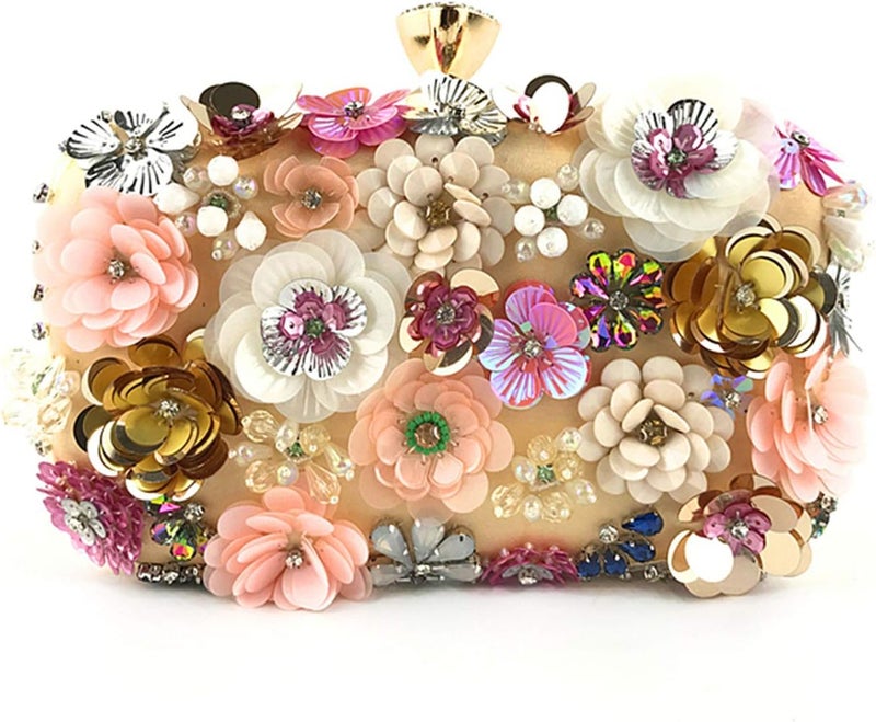 Lanpet Women Clutches Flower Evening Handbag Chain Strap Shoulder Bag - Image 1