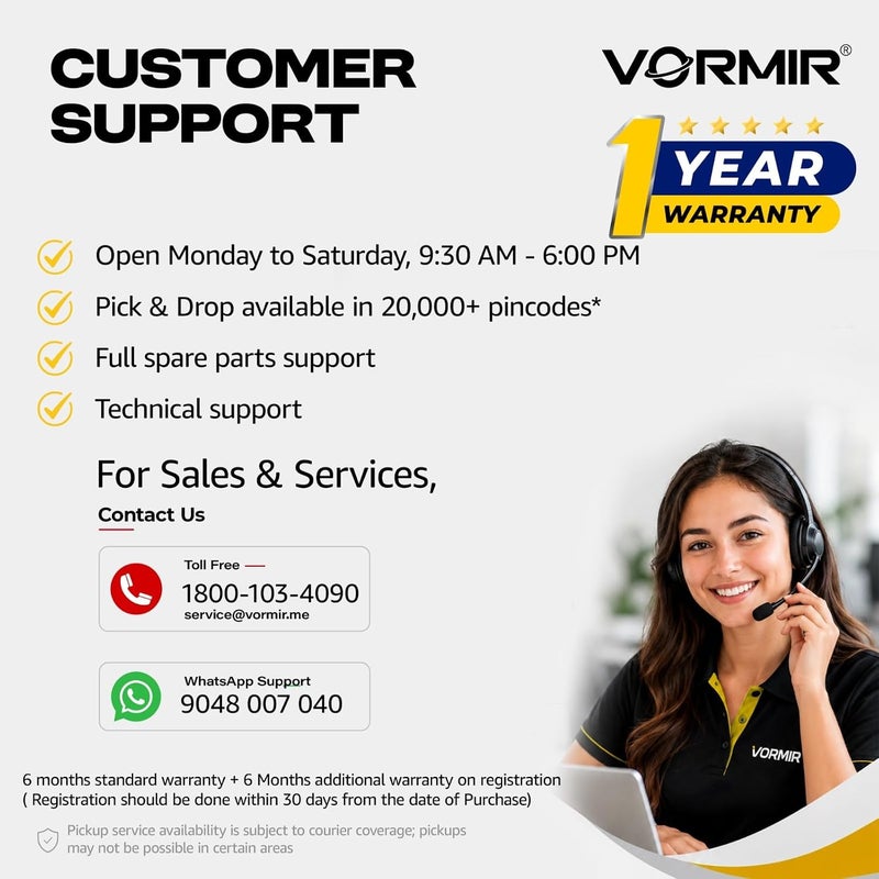 آي بيل مطحنة زاوية VORMIR VR AG10-06 | 1100 واط ثقيلة | عضو نحاسي | قطر القرص 100 مم/4 بوصة | 0–11000 دورة في الدقيقة | مع عجلة طحن وواقي | مثالية للطحن والقطع والتلميع - Image 3