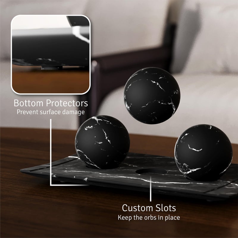 Creative Scents Black Marble Look Home Decor Bowl and Orb Set - Coffee Table Decor for Living Room - Centerpiece Table Decorations for Dining Table, Kitchen Counter, Foyer - Elegant House Decoration - Image 4