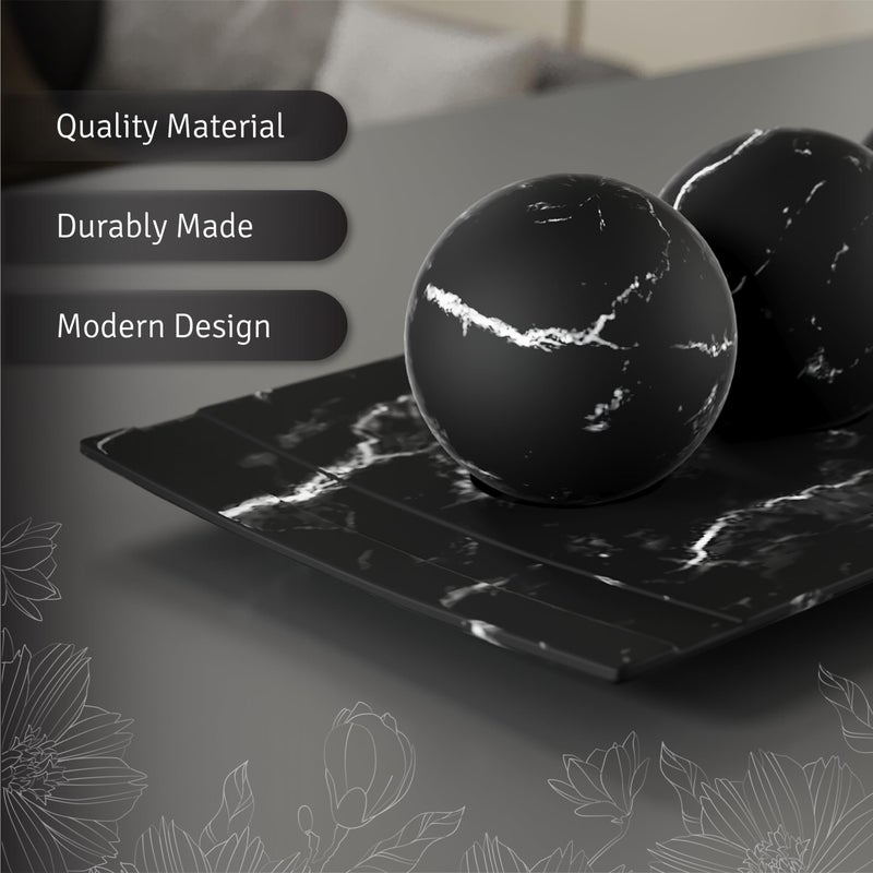 Creative Scents Black Marble Look Home Decor Bowl and Orb Set - Coffee Table Decor for Living Room - Centerpiece Table Decorations for Dining Table, Kitchen Counter, Foyer - Elegant House Decoration - Image 5