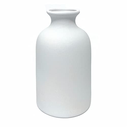 Ceramic White Small Vase Dry Flower Vases Minimalism Style for Modern Table Shelf Home Decor Fit for Fireplace Bedroom Kitchen Living Room Centerpieces Office Desk Gift White Small