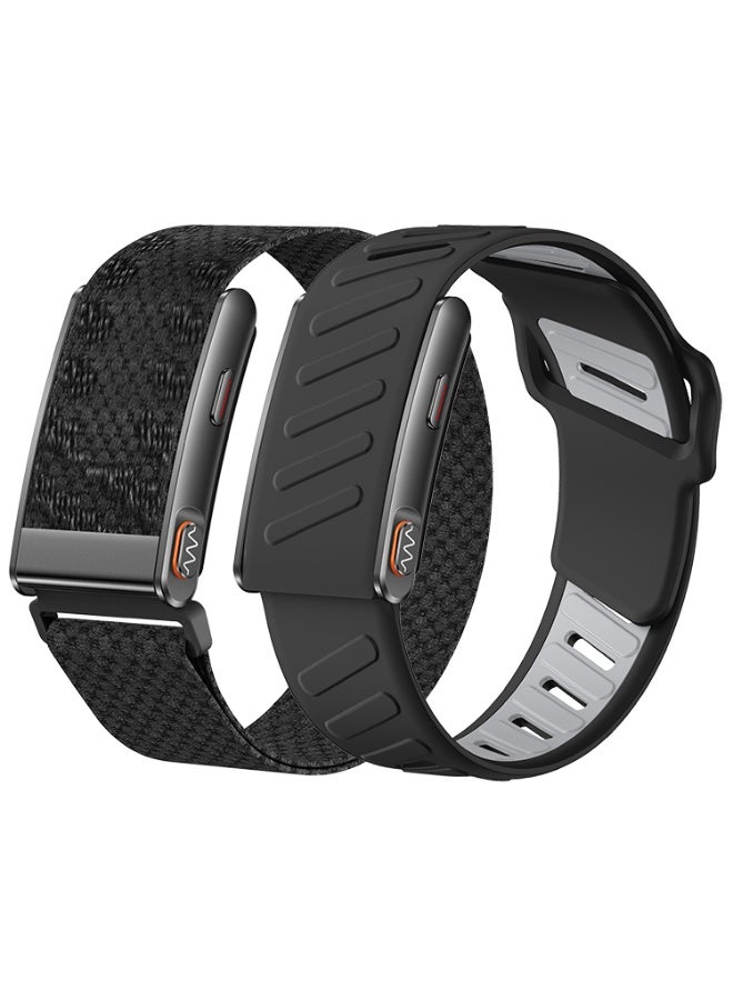 BlueFire Black Smart Fitness Tracker Band – Comes with 1 Extra Interchangeable Strap | Advanced Health, Activity & Sleep Monitoring Wearable with Step Counter and Calorie Tracking | Sports Fitness Wristband with App | Lightweight Comfortable Design for Men and Women