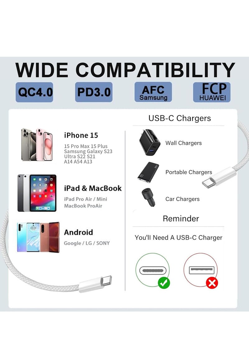 2Pack USB C to USB C Charging Cable 3ft 60W for Apple,Type C to Type C Fast Charger Cord for iPhone 15/iPhone 16/16 Pro/16 Plus/16 Pro Max, for MacBook Pro Air/2019/18/17/16,for iPad Air 4/5/iPad Mi - Image 4