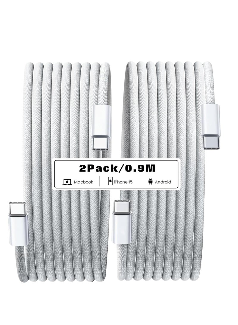 2Pack USB C to USB C Charging Cable 3ft 60W for Apple,Type C to Type C Fast Charger Cord for iPhone 15/iPhone 16/16 Pro/16 Plus/16 Pro Max, for MacBook Pro Air/2019/18/17/16,for iPad Air 4/5/iPad Mi - Image 2