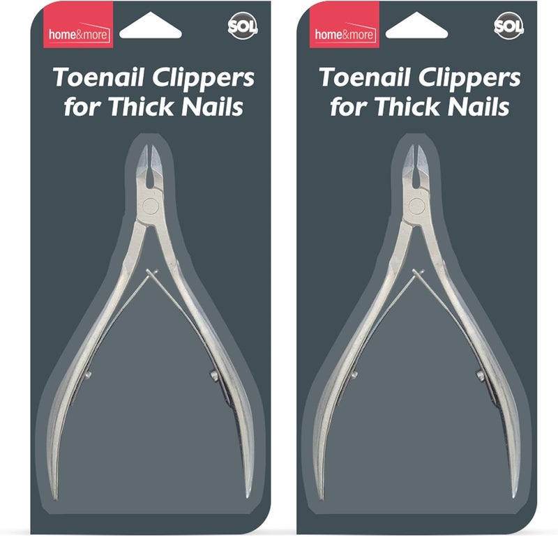 SOL 2pk Heavy Duty Toenail Clippers 1pk Nail Remover Stainless Steel for Thick Nails Angled Edge for Precision Nail Nipper for Hands Feet Easy to Use Foot Care Tool for Men Women