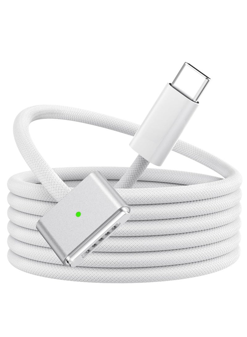 ARNOTEC USB C to Magnetic 3 Cable 140W PD Fast Charging, 2M Nylon Braided Magnetic USB-C Charger Cable with LED Indicator, Compatible with MacBook Pro M1/M2/M3/M4 (14"/16"), MacBook Air (13"/15") 2021-2025 - Image 2