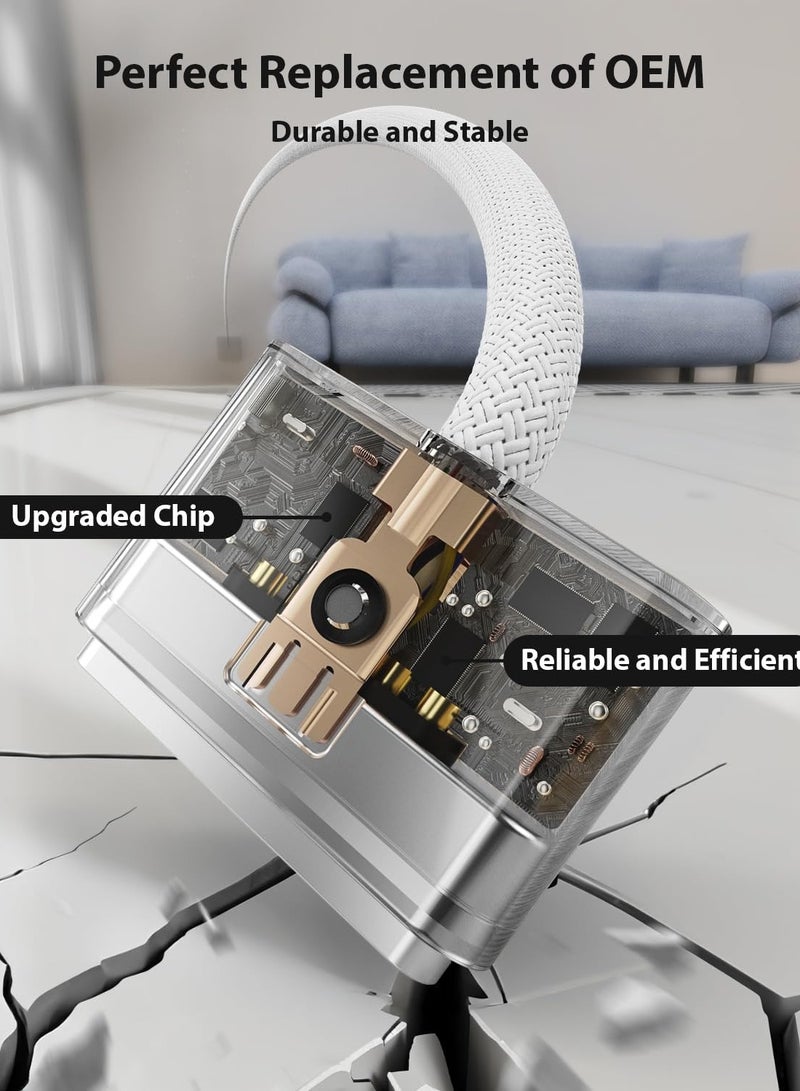 ARNOTEC USB C to Magnetic 3 Cable 140W PD Fast Charging, 2M Nylon Braided Magnetic USB-C Charger Cable with LED Indicator, Compatible with MacBook Pro M1/M2/M3/M4 (14"/16"), MacBook Air (13"/15") 2021-2025 - Image 4