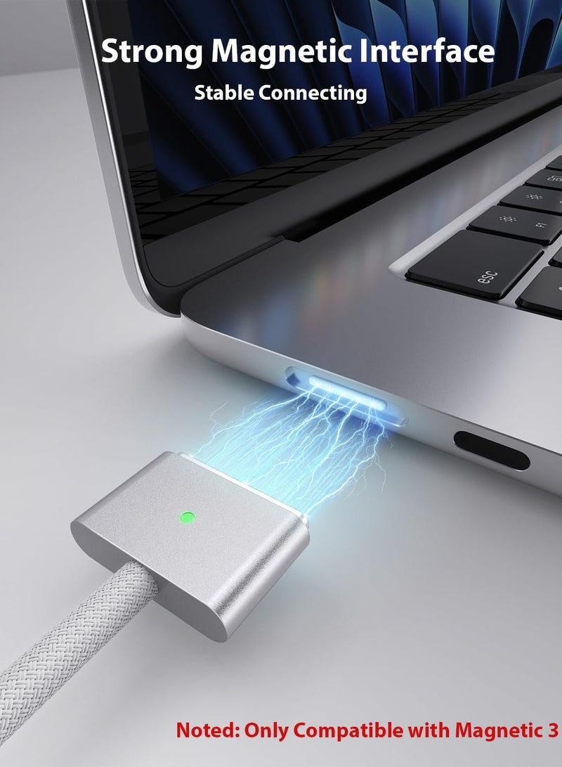 ARNOTEC USB C to Magnetic 3 Cable 140W PD Fast Charging, 2M Nylon Braided Magnetic USB-C Charger Cable with LED Indicator, Compatible with MacBook Pro M1/M2/M3/M4 (14"/16"), MacBook Air (13"/15") 2021-2025 - Image 5