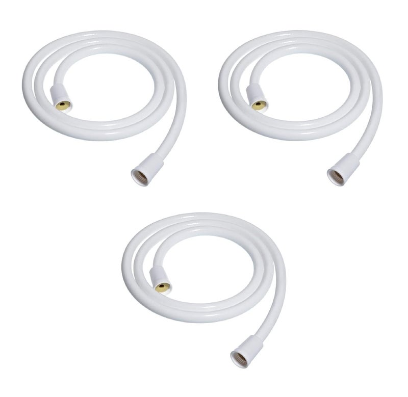 Kyoto KYOTO PVC Plastic Nut 48 inch 4Ft Connection Pipe Hot Cold Water Supply Connection Pipe for Wash Basin Kitchen Geyser Toilet Accessories for Bathroom PACK OF 3 