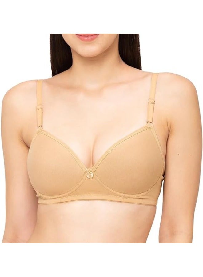 Love Bell Love Bell Womens Everyday Padded Bra Full Coverage Premium Cotton Lovebell Woman Wirefree T shirt Bra - Image 1