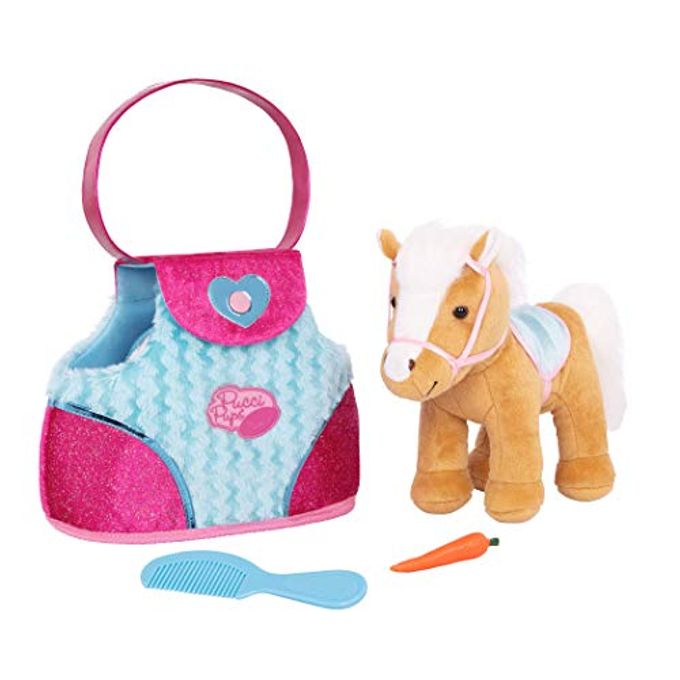Pucci Pups Plush Horse  Dog Carrier  Heart & Stripes Bag & Pony  Comb & Purse  Stuffed Animal  2+ Years - Image 3