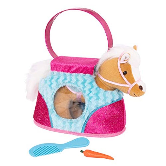 Pucci Pups Plush Horse  Dog Carrier  Heart & Stripes Bag & Pony  Comb & Purse  Stuffed Animal  2+ Years - Image 5