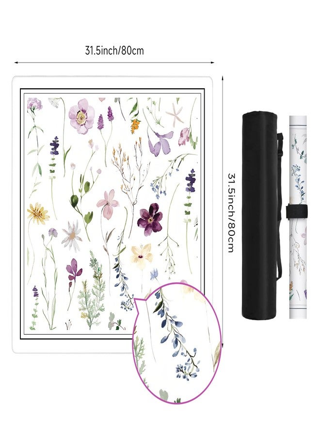 Deyimmei Mahjong Mat for Table - Non-Slip Mahjong Table Cover with Storage Pockets, Perfect Mahjong Accessories & Gifts for Women, Men, and Mahjong Enthusiasts (Floral Watercolor) - Image 2