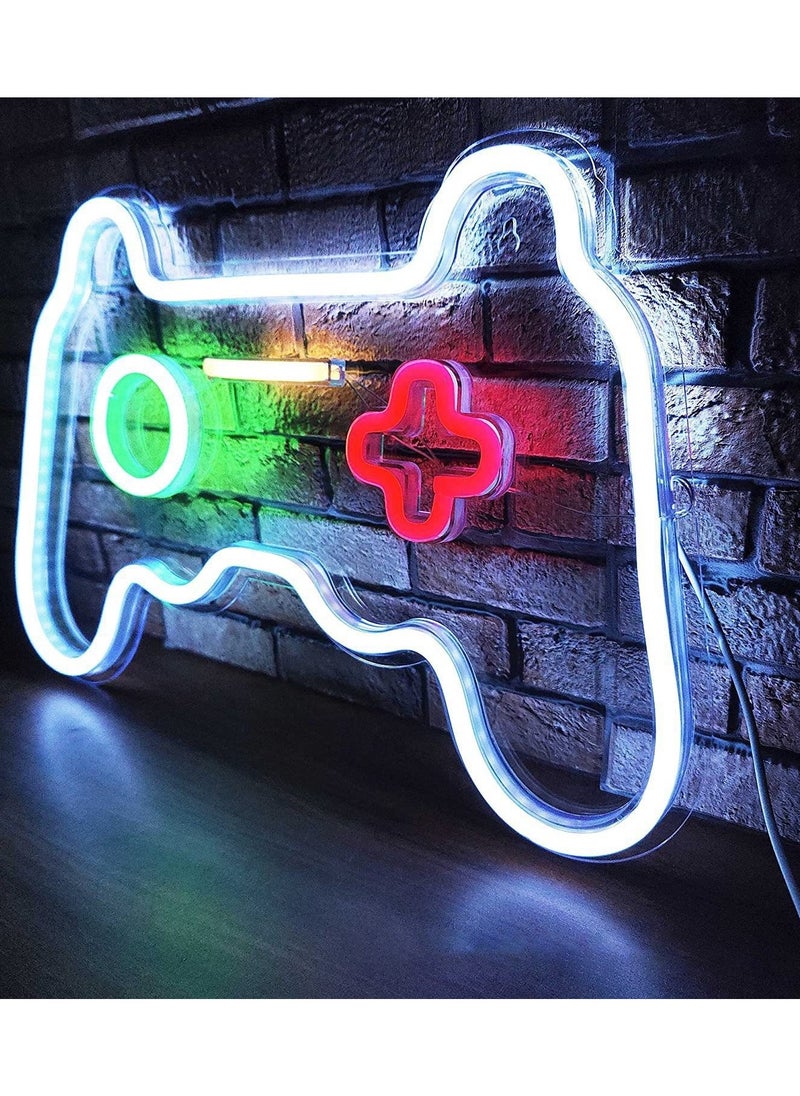 Golivn - Game LED Icons Lighting Decor Lamp Neon Sign with Automatic Modes Motion Touch to Turn on Gift for Kids Boys Girls Man Game Over Pattern 40*28cm - Image 1
