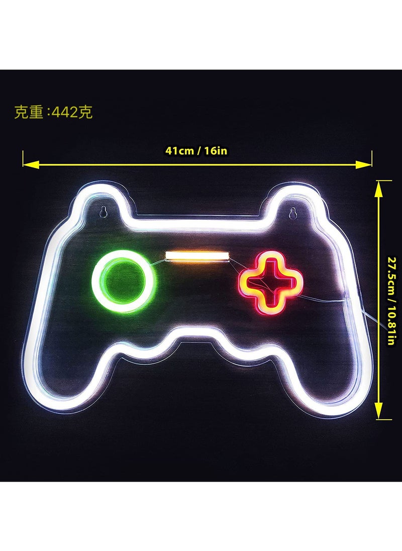 Golivn - Game LED Icons Lighting Decor Lamp Neon Sign with Automatic Modes Motion Touch to Turn on Gift for Kids Boys Girls Man Game Over Pattern 40*28cm - Image 1