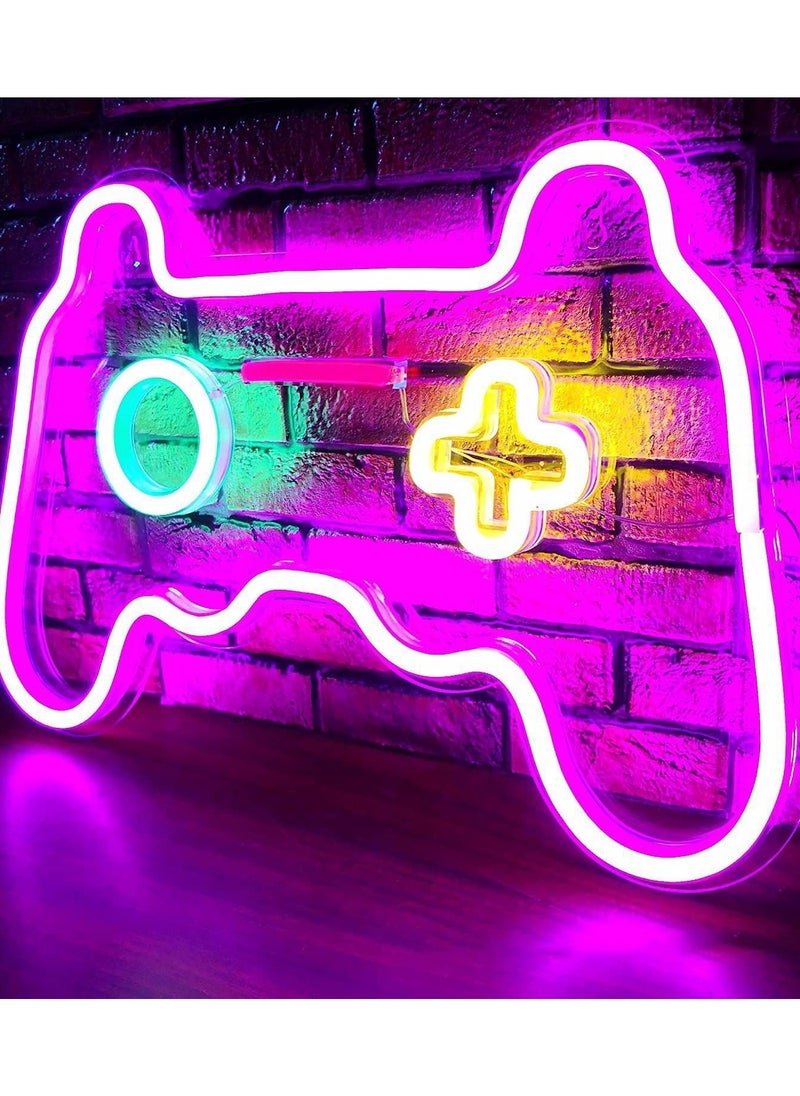 Golivn - Game LED Icons Lighting Decor Lamp Neon Sign with Automatic Modes Motion Touch to Turn on Gift for Kids Boys Girls Man Game Over Pattern 40*28cm - Image 1