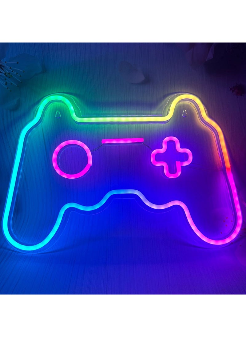 Golivn - Game LED Icons Lighting Decor Lamp Neon Sign with Automatic Modes Motion Touch to Turn on Gift for Kids Boys Girls Man Game Over Pattern 40*28cm - Image 1