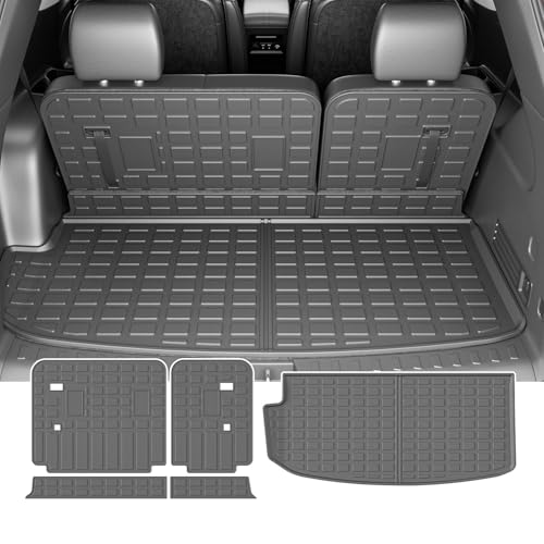 powoq Cargo Mat Compatible with 2018-2024 Chevy Traverse Trunk Liner TPE Cargo Liner Replacement for 2018 2019 2020 2021 2022 2023 2024 Chevy Traverse Accessories (Trunk Mat+Backrest Mat) - Image 1