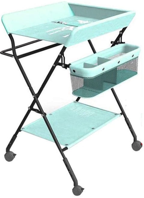 Portable Baby Changing Table With Wheels And Storage Rack And Bag