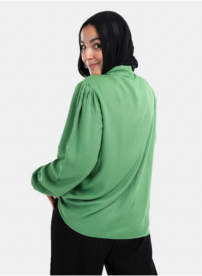 Clue - Long Puffy Sleeves Blouse - Image 1