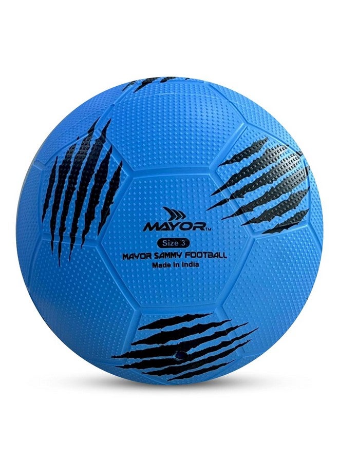 Mayor كرة قدم مطاطية داخلية وخارجية للأطفال من مايور سامي لفئة العمر أقل من 9 سنوات - الحجم: 3 (عبوة من 1، زرقاء) - Image 1