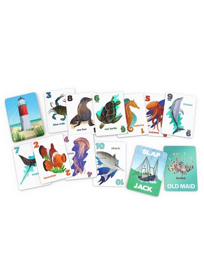 Arizona GameCo - Go Fish Untamed Oceans Card Game For Kids Age 4 8 Play Go Fish Old Maid And Slap Jack Using The Same Deck Easy To Learn Fun Gift Boy Girl - Image 1