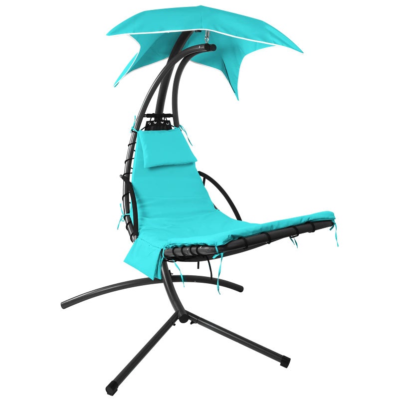 Lenahdale Hammock UmbrellaLounge Chair Swing Cushion Cover Outside Machine Washable WaterproofBreathable Hanging Chaise Lounge Outdoor Cushions Covers and Umbrella Cushion Not Included Blue