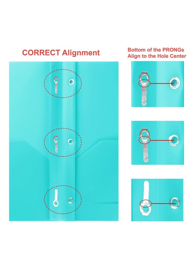 Youngever 6 Pack Heavy Duty Plastic Two Pocket Folders With 3 Prongs, Metal Prongs Fastener, Heavy Duty Plastic 2 Pocket Folder, In 6 Colors - Image 3