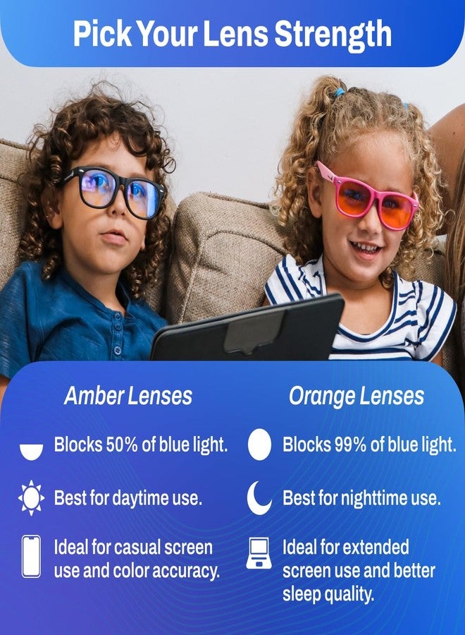 DefenderShield Kids Blue Light Blocking Gl for Computer, Mobile, Video Games, Gaming - 50% Blockage (Black, Amber) - Image 5
