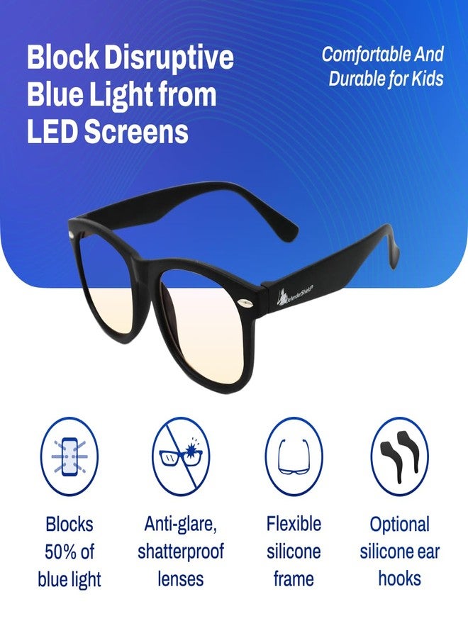 DefenderShield Kids Blue Light Blocking Gl for Computer, Mobile, Video Games, Gaming - 50% Blockage (Black, Amber) - Image 3