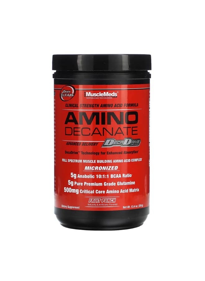 MUSCLEMEDS Amino Decanate Fruit Punch 13.4 oz 381 g  - Image 1