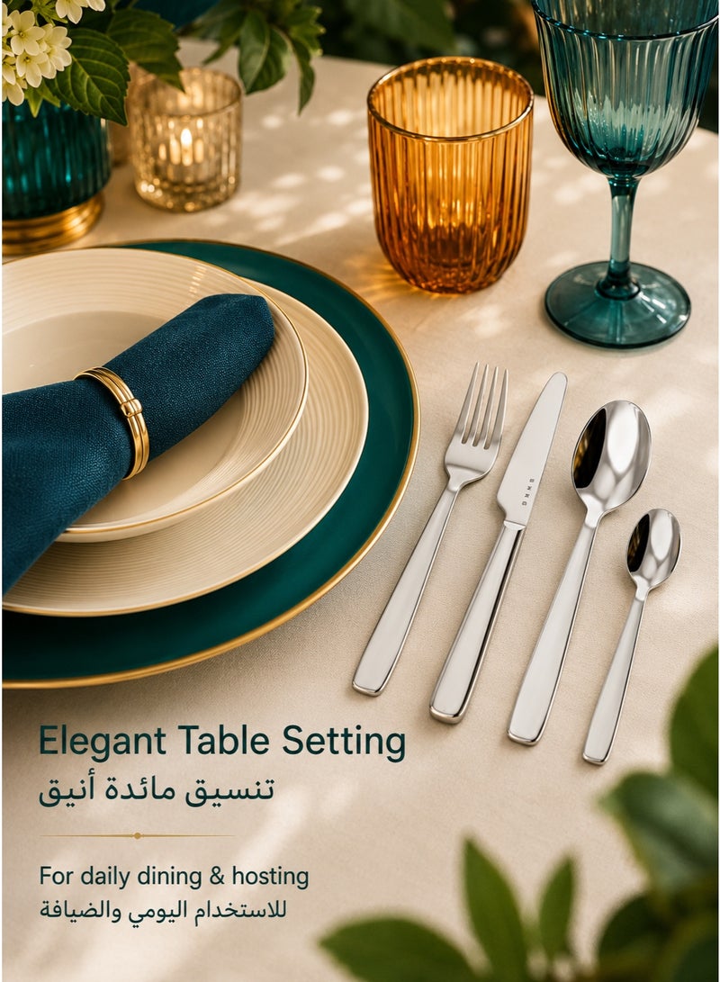 سميج طقم أدوات مائدة SMEG من الفولاذ المقاوم للصدأ، مكون من 4 قطع، مناسب للمطبخ المنزلي، المطاعم، الفنادق، الحفلات، النزهات. - Image 4