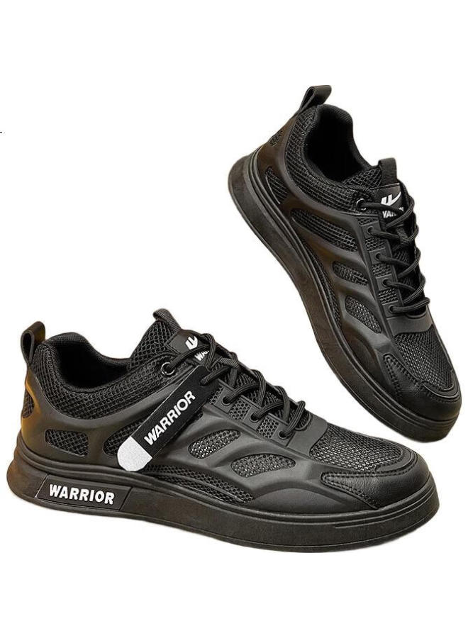 Pull Back Warrior Official Men's Mesh Shoes Men's Summer Breathable Shoes Men Black 42 - Image 2