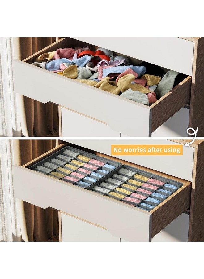 TIED RIBBONS TIED RIBBONS Pack of 2 (24 Bracket in Each) Socks Bra Panty Tie Organizer for Wardrobe Men Underwear Ladies Undergarments Organizer for Wardrobe (30 cm X 30 cm, Grey)  - Image 2