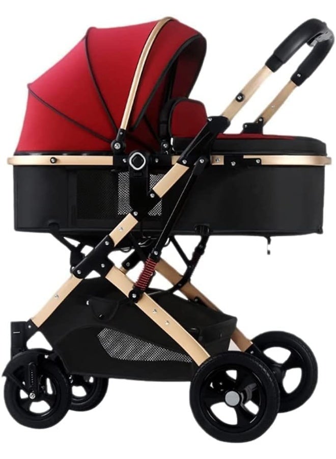 Travel Stroller for Airplane- Portable Compact Airport Stroller - Small Stroller for Toddler Travel - All Terrain Stroller for Toddler Stroller. (red)