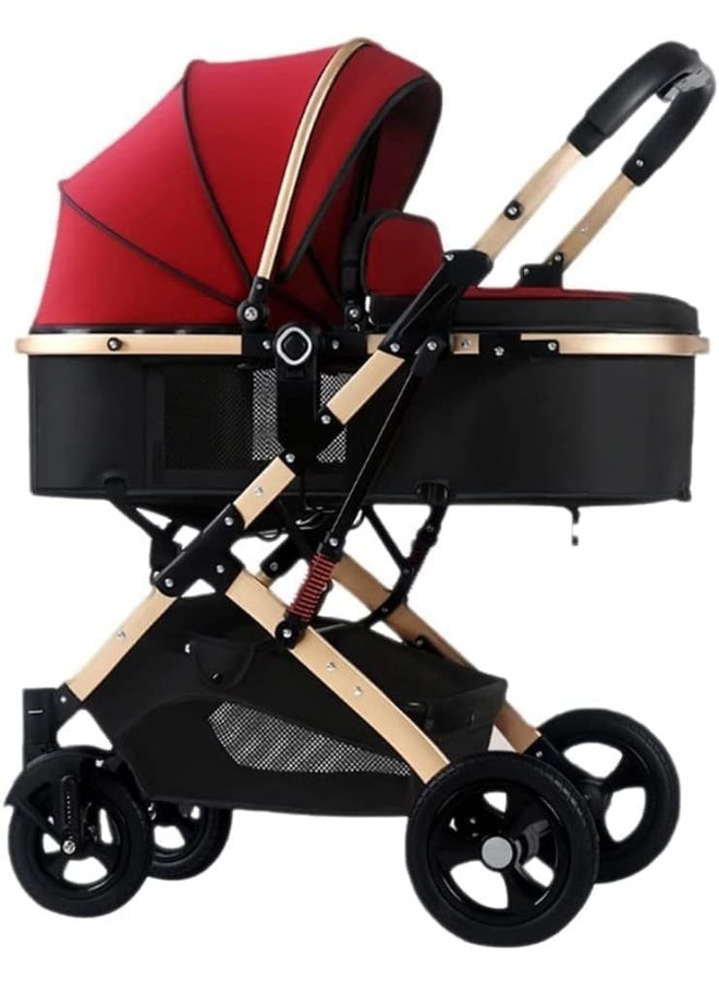 Generic Travel Stroller for Airplane- Portable Compact Airport Stroller - Small Stroller for Toddler Travel - All Terrain Stroller for Toddler Stroller. (red)  - Image 1