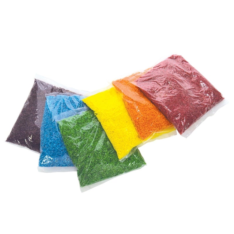 Roylco Sensory Rice, Assorted, 6 Colors (R-21145) - Image 1