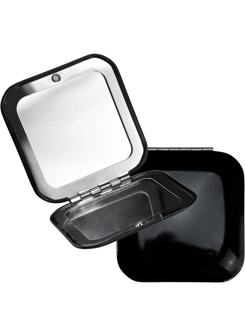 Iconikal Iconikal Metal Compact Vanity Travel Purse Makeup Mirror 1X / 3X Magnifying - Black - 2-Pack for Pocket, Clutch 