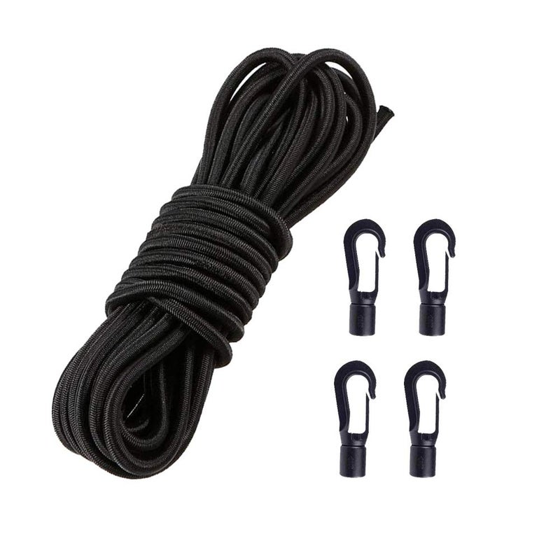 14 x 10 Elastic Bungee Shock Cord  Kayak Stretch String Rope with Bungee Shock Cord Hook Suitable for Boat Camping Accessories Exercise Fitness and Outdoor Enthusiasts 10 Feet Rope  4 Hooks
