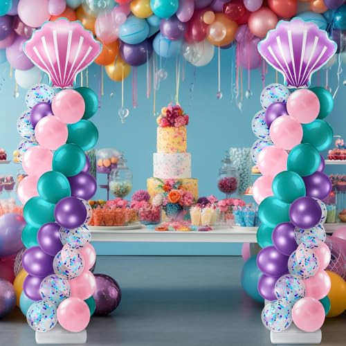 Kasyat 2 Set Mermaid Balloon Column Stand Kit Adjustable Mermaid Balloon arch kit for Wedding Baby Shower Birthday Party decoration Supplies - Image 5