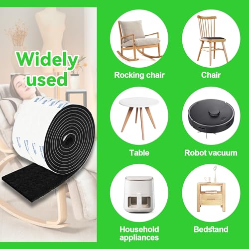 PremiFix Felt Strips with Adhesive Backing, Adhesive Felt Strips, 2 Felt Rolls 2X 60 Inches Black, Felt Tape with Adhesive Backing, Furniture Felt Strips - Image 4