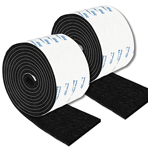 PremiFix Felt Strips with Adhesive Backing, Adhesive Felt Strips, 2 Felt Rolls 2X 60 Inches Black, Felt Tape with Adhesive Backing, Furniture Felt Strips - Image 1