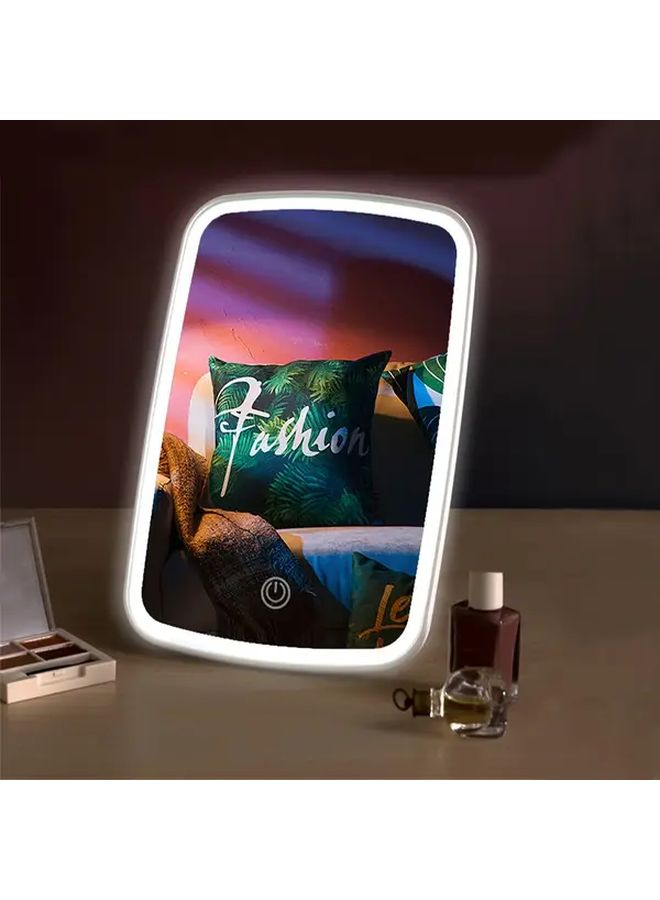 Touch Sensor 3 Color LED Makeup Mirror With 3 Lighting Modes Adjustable Brightness Portable Foldable Desktop Mirror - Image 3