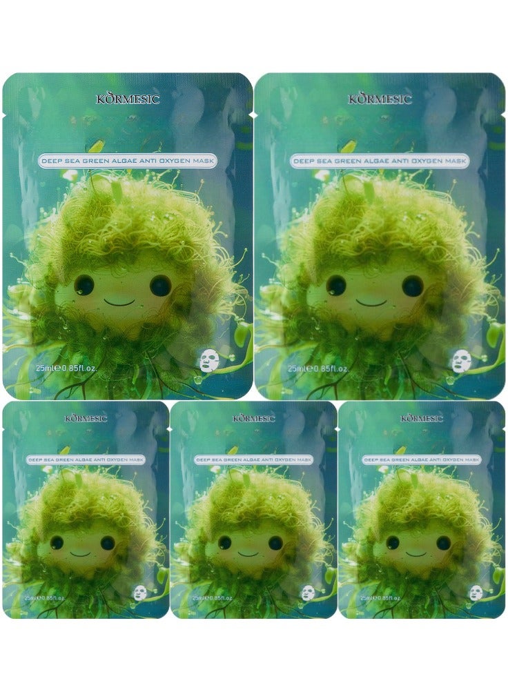 Kormesic Deep Sea Green Algae Facial Mask 25ml-5 packs  - Detoxifying & Revitalizing - Image 1