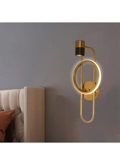 Luxury 7477-W Dimmable Gold LED Wall Lamp With Elegant Design Wall Lamp 3 Adjustable Lighting Levels for Bedrooms and Living Spaces