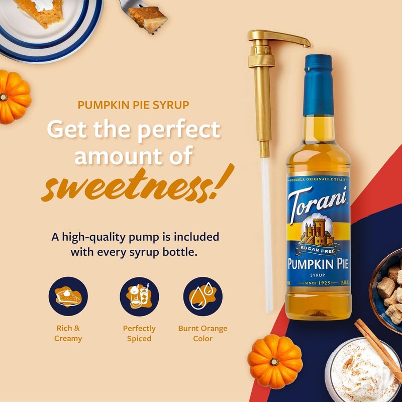 Torani Sugar Free Pumpkin Pie Syrup with Pump - Image 3