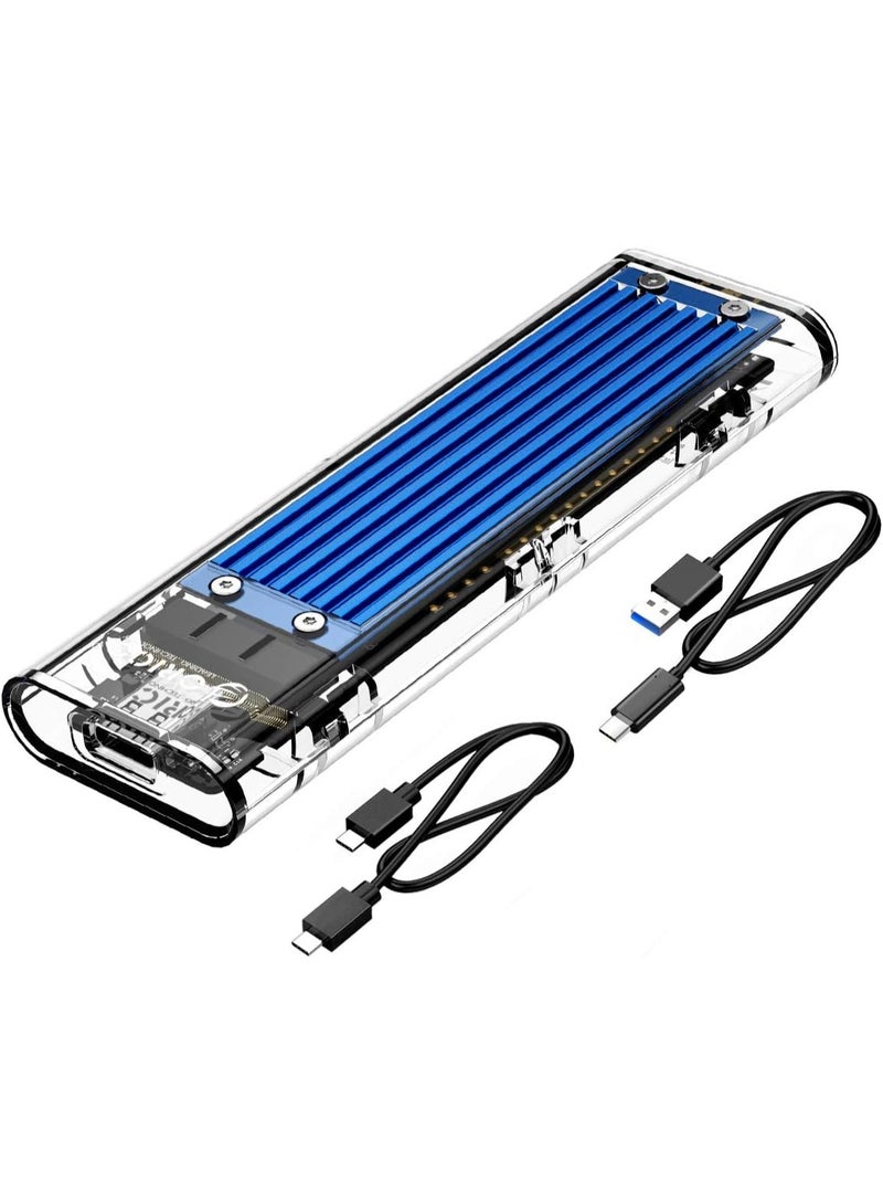M.2 SSD Enclosure USB Type-C 10Gbps, Tool-Free External Case for NVMe and SATA M.2 SSD, Supports 2230/2242/2260/2280 Drives up to 2TB - Image 1