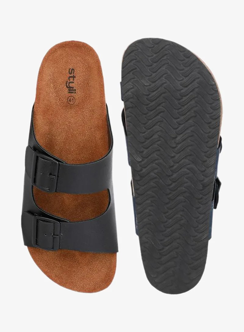 Styli  Buckle Double Strap Thick Sole Casual Sandal for Men | Best Price UAE