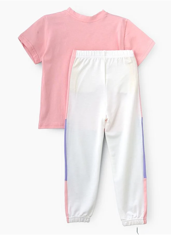 بيبي كلو Sporty Pink & White Tracksuit